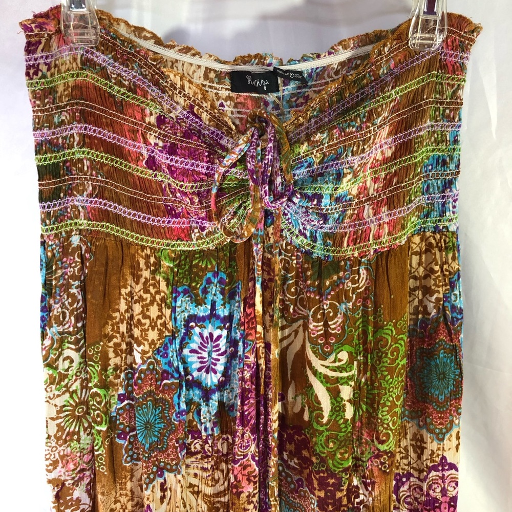 Festival Ready Smocked Bandeau Maxi w/Ruffled Hem